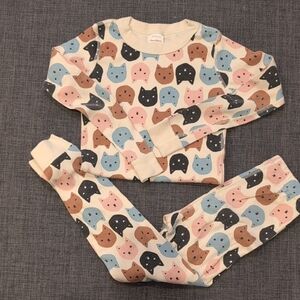 Hanna Andersson Multicolor Cat Print Kids Pajama Set